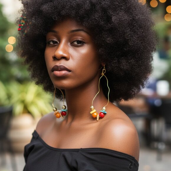 Handmade Artistic Boho Wire Art Earrings - Picture 2 of 2